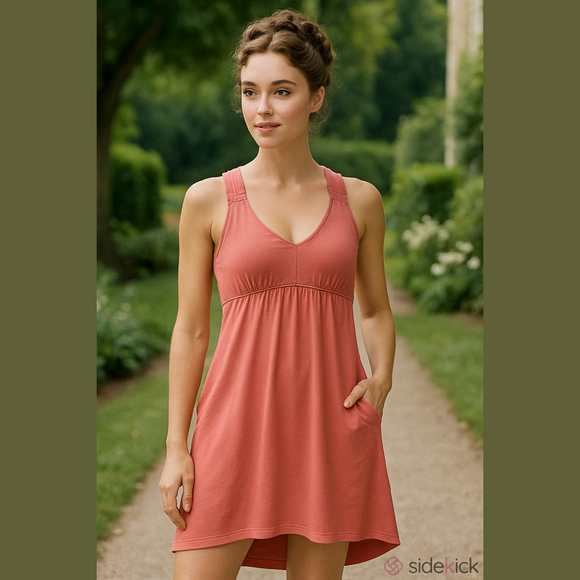 Athleta Dresses & Skirts - Athleta Babydoll Dress Pink Soft & Comfy With Pockets Style #819724 Assymetrical